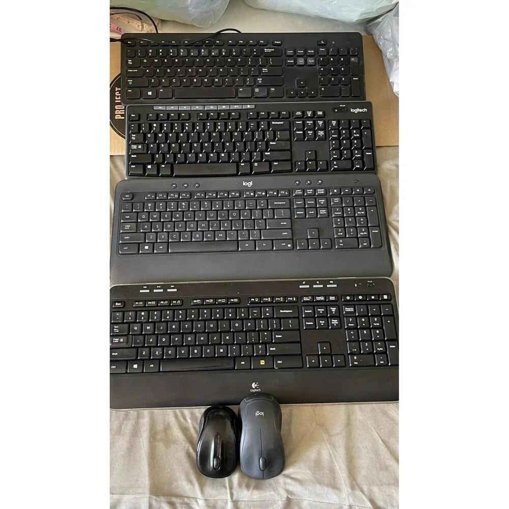 Lot of 4 Keyboards 2 Mouses For Repair Or Parts K520, K540 Logi Logitech Broken